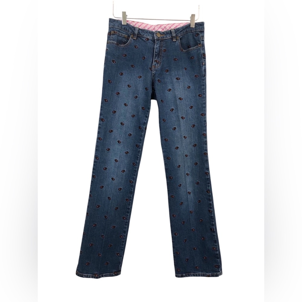 Lilly Pulitzer | Embroidered Scottie Dog Straight Leg Jeans Vintage